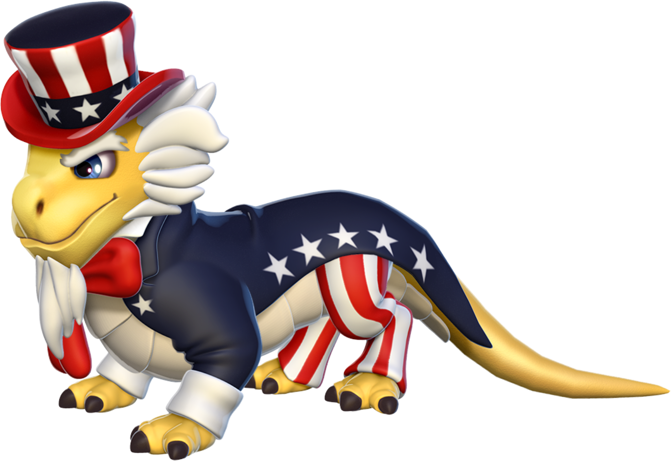 Patriotic Dinosaur Cartoon Character