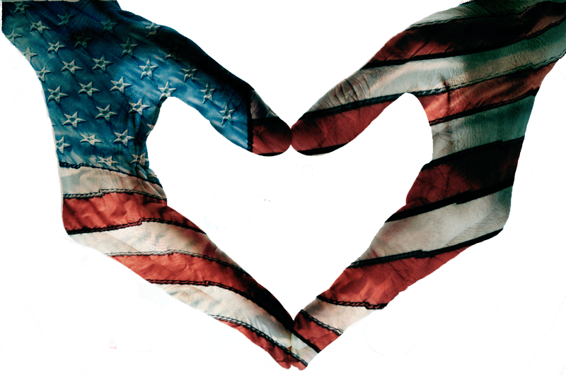 Patriotic Heart Hands U S Flag