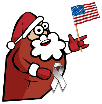 Patriotic Santa Claus Sticker