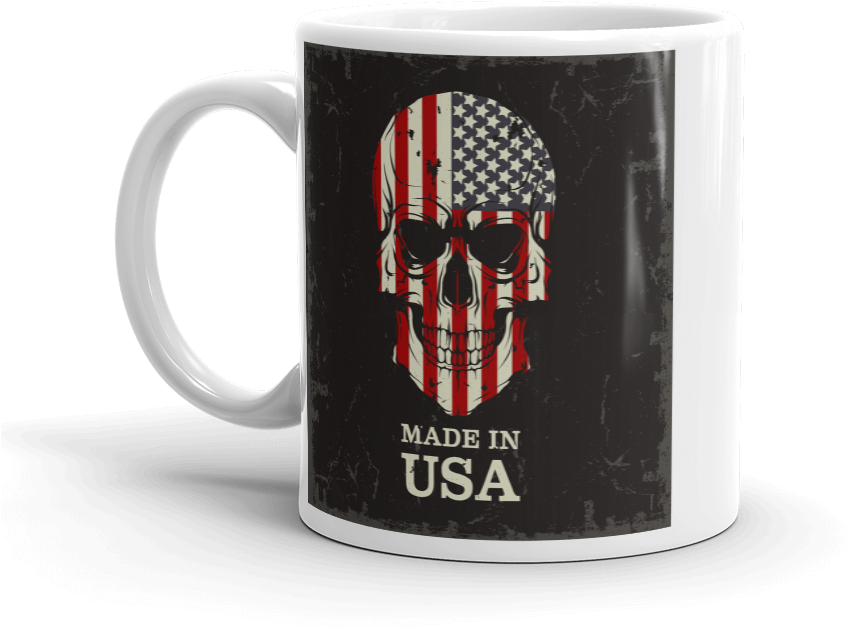 Patriotic Skull U S A Flag Mug