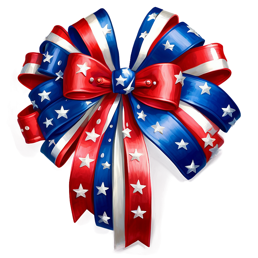 Patriotic Star Gift Bow Png 06132024