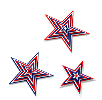 Patriotic3 D Stars Graphic