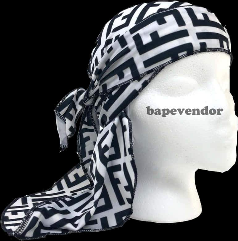 Patterned Blackand White Duragon Mannequin Head