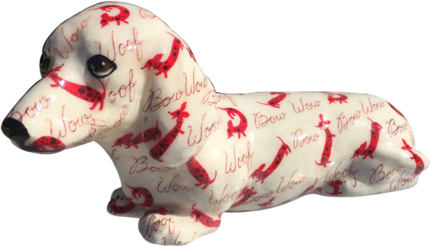 Patterned Dachshund Figurine