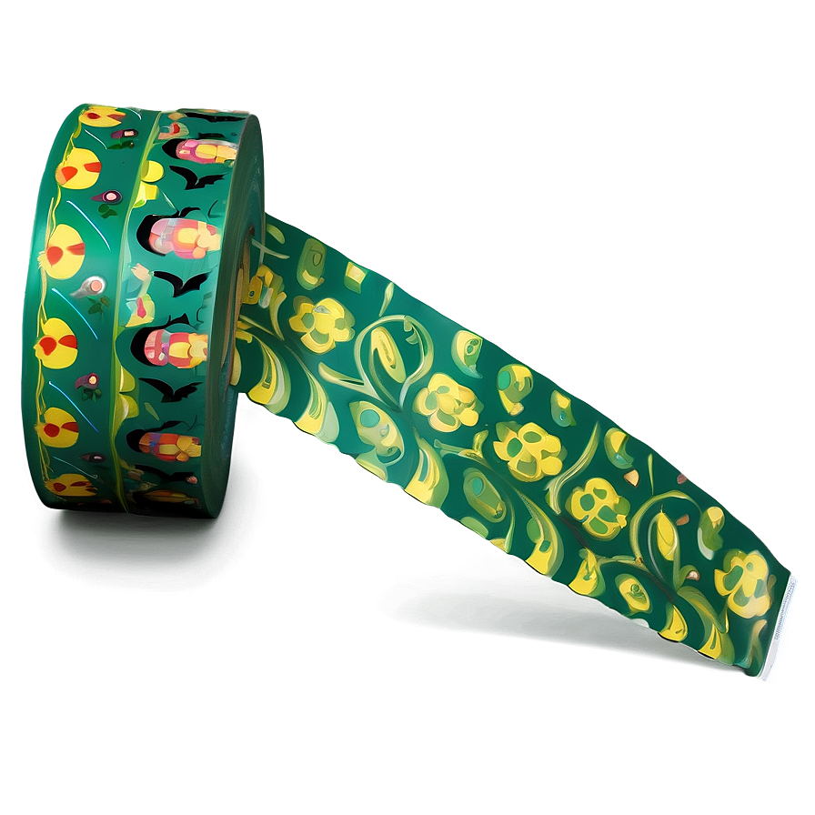 Patterned Green Tape Png Fgg