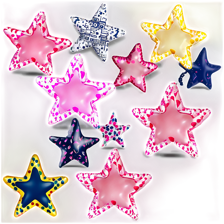 Patterned Pink Stars Png 92