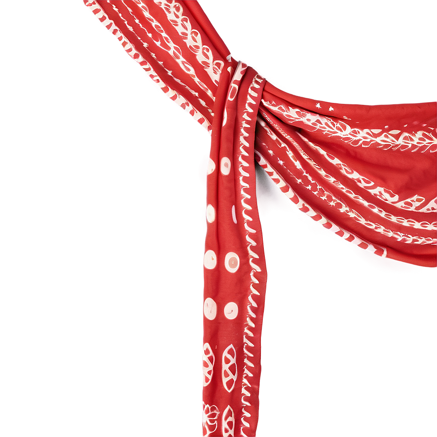 Patterned Red Scarf Png 06252024