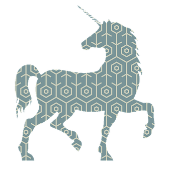 Patterned Unicorn Silhouette