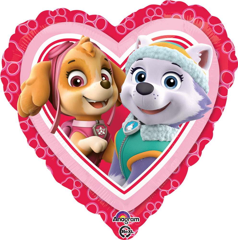 Paw Patrol Characters Heart Balloon