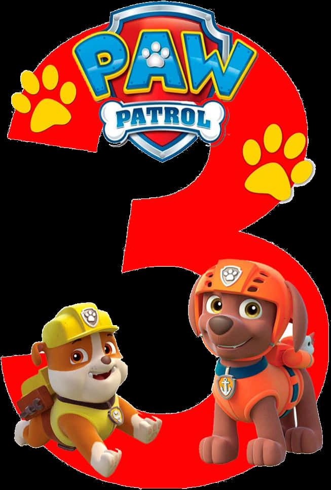 Paw Patrol Number3 With Characters