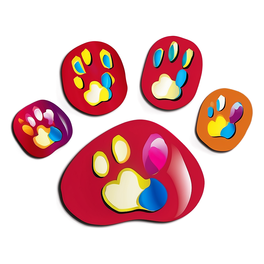 Paw Print With Hearts Png Ivx