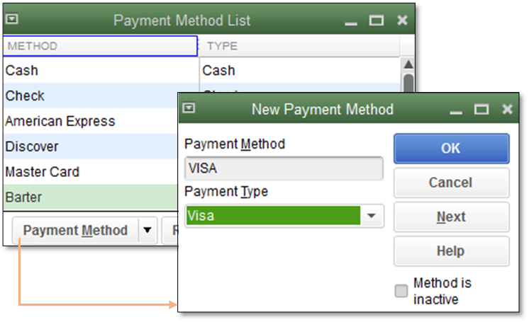 Payment Method Software Screenshot