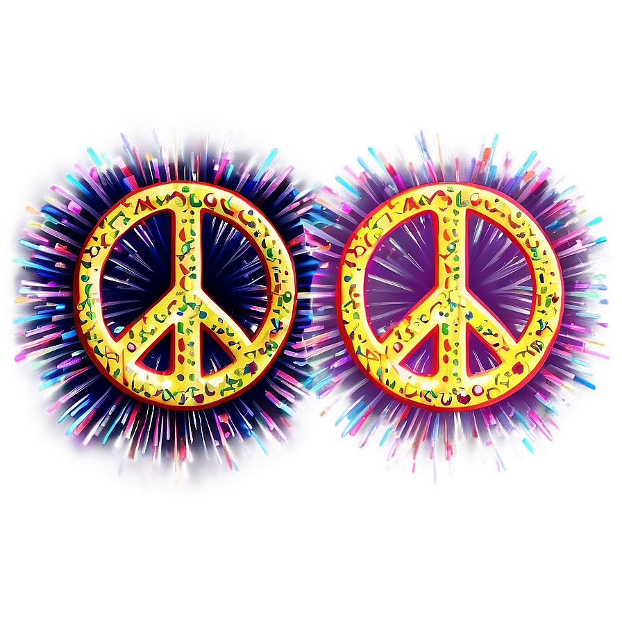 Peace Sign In Fireworks Png 05252024