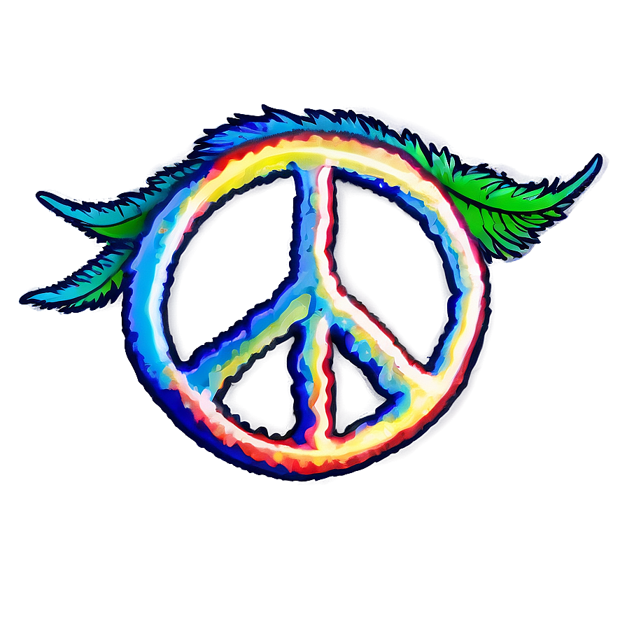 Peace Sign With Feathers Png Ddm39