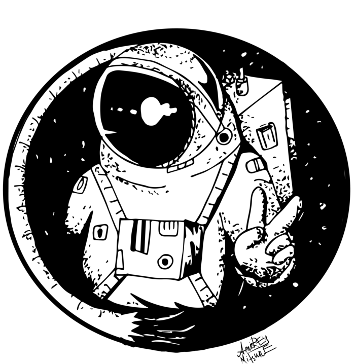 Peaceful Astronaut Cartoon