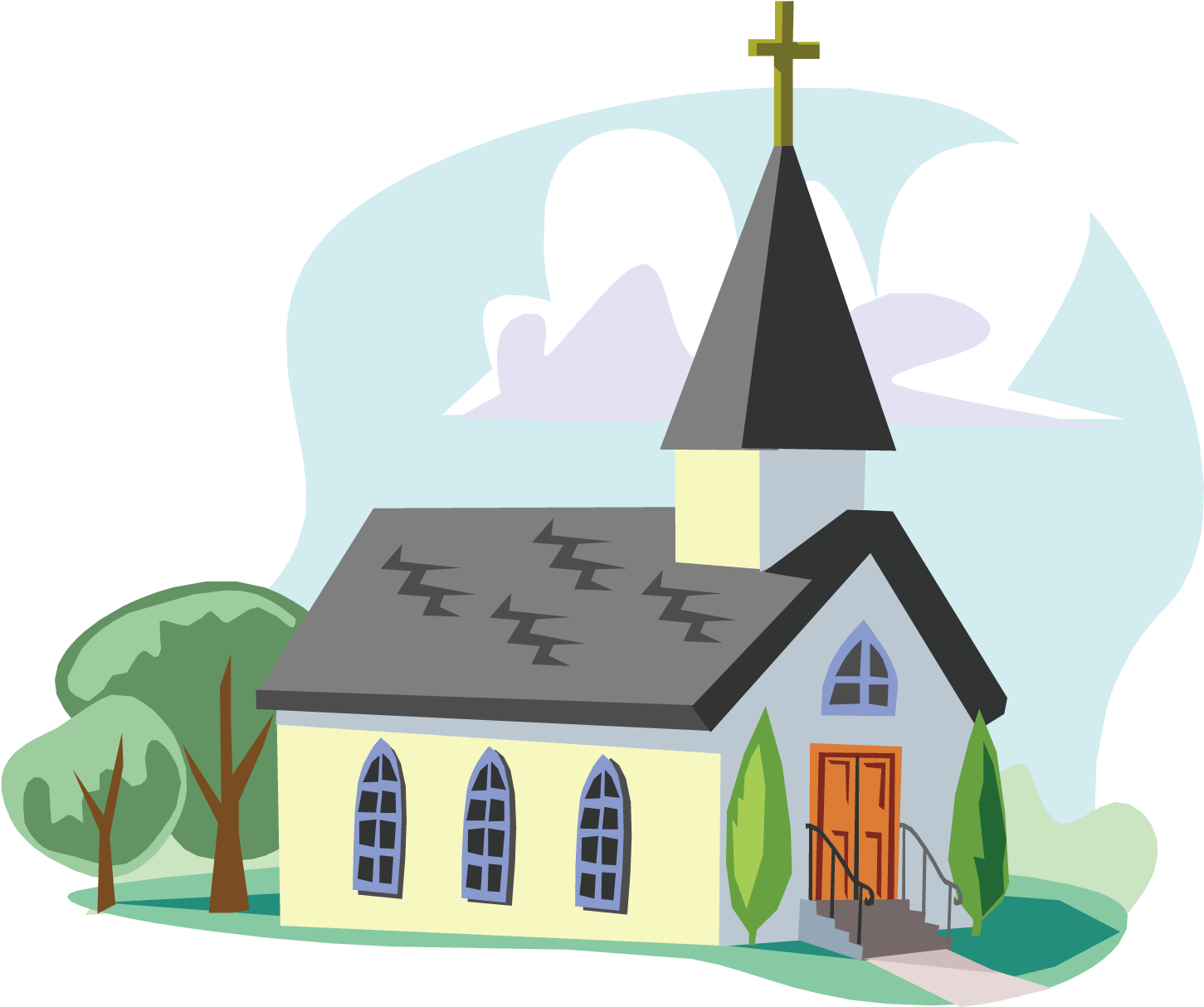 Peaceful Church Clipart Scene