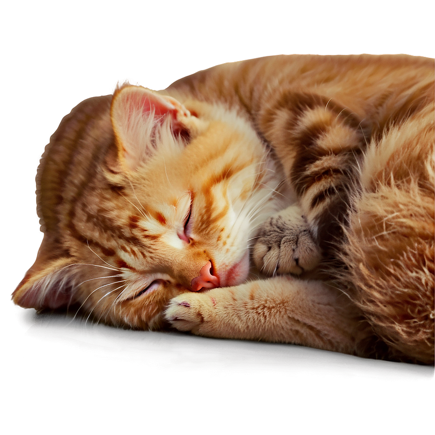 Peaceful Kitten Nap Png Puf