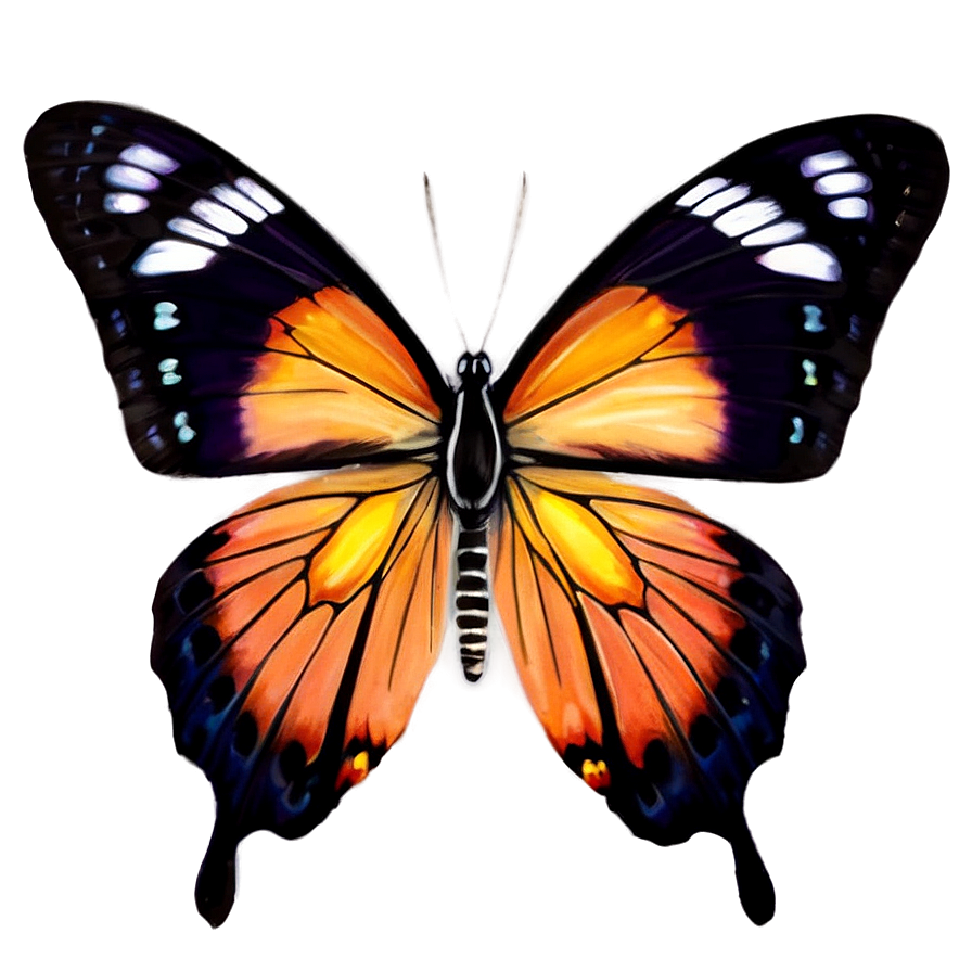 Peach Butterfly Wing Png Wto94