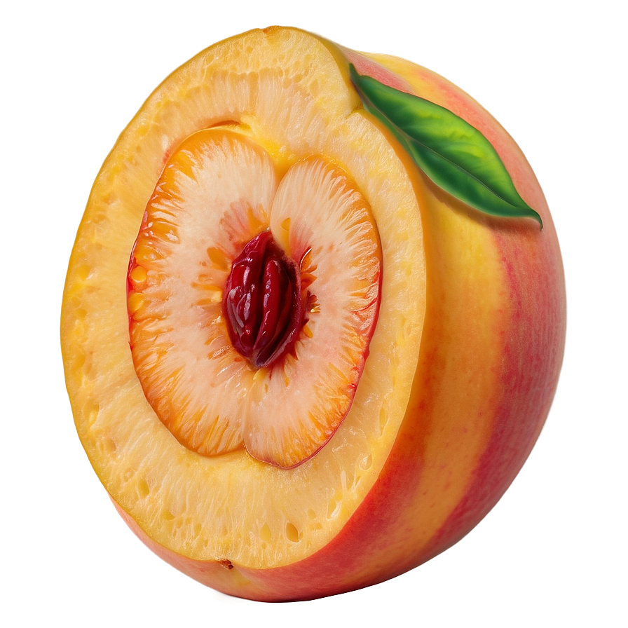 Peach Slice Design Png Wim