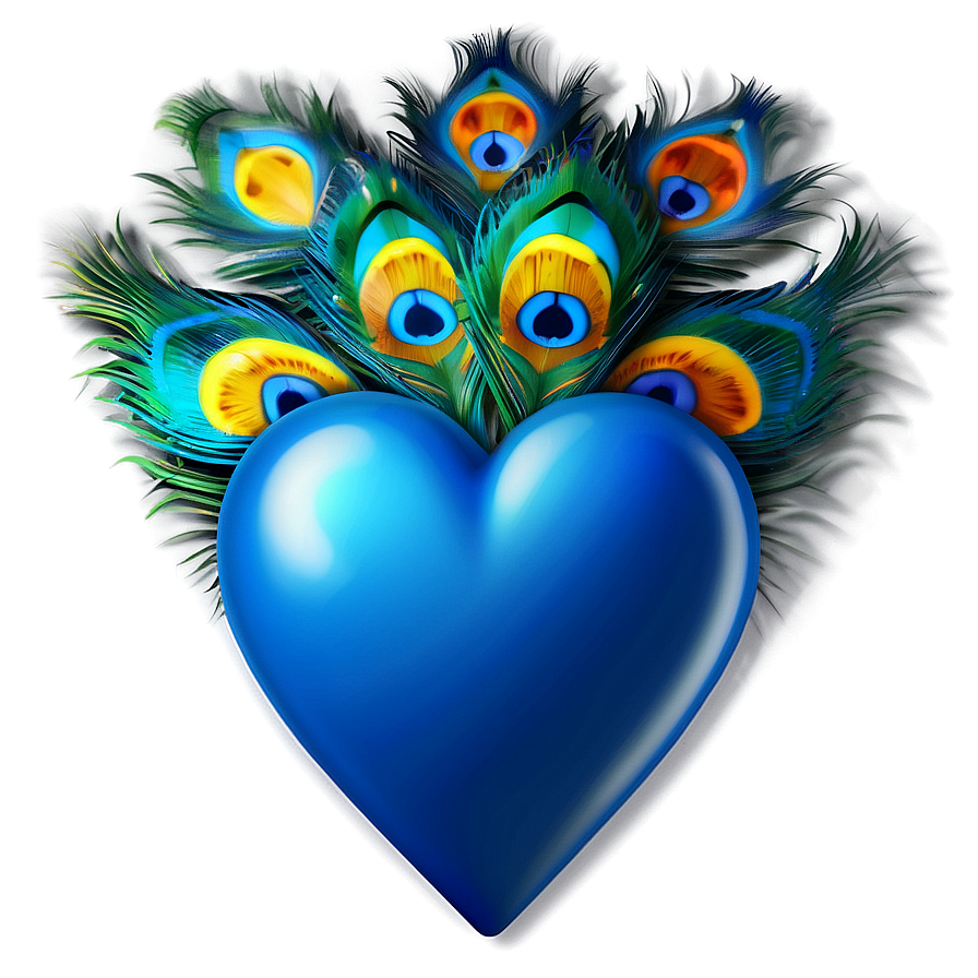 Peacock Blue Heart Emoji Png 39