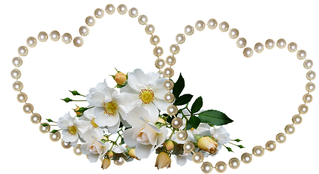 Pearl Embellished Floral Hearts