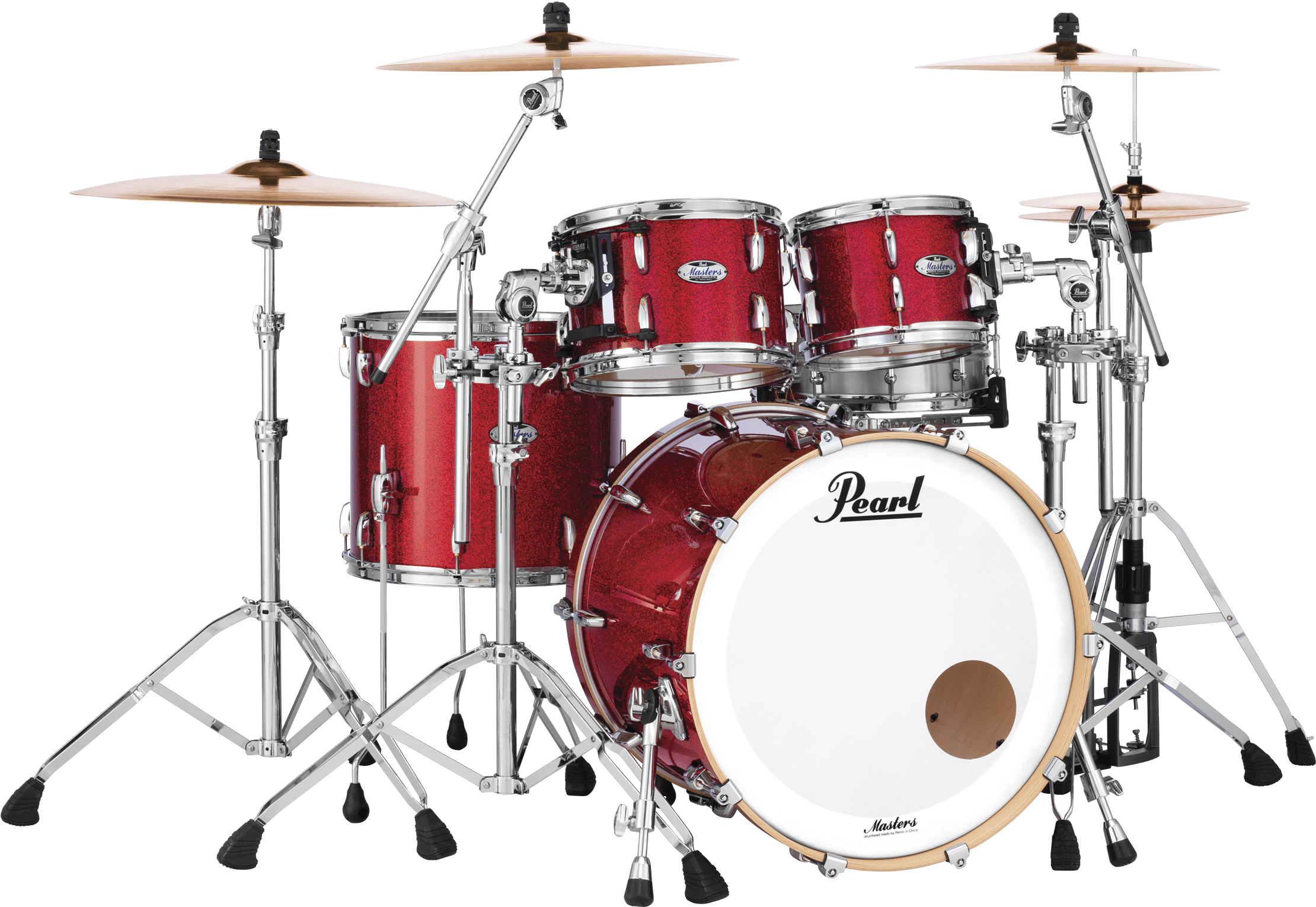 Pearl Masters Drum Set Red Finish