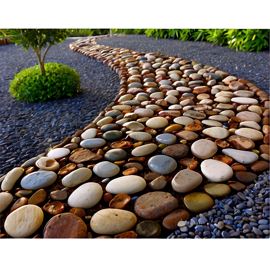 Pebble Mosaic Garden Path Png Qjh21