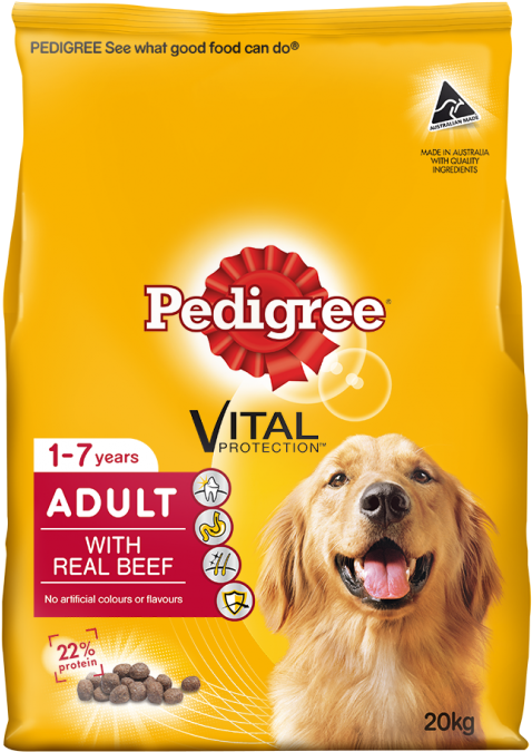 Pedigree Adult Dog Food With Real Beef20kg Bag