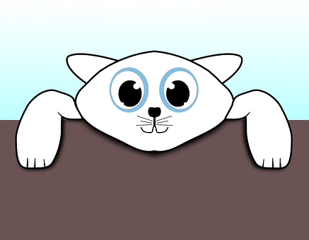 Peeking Cartoon Kitten