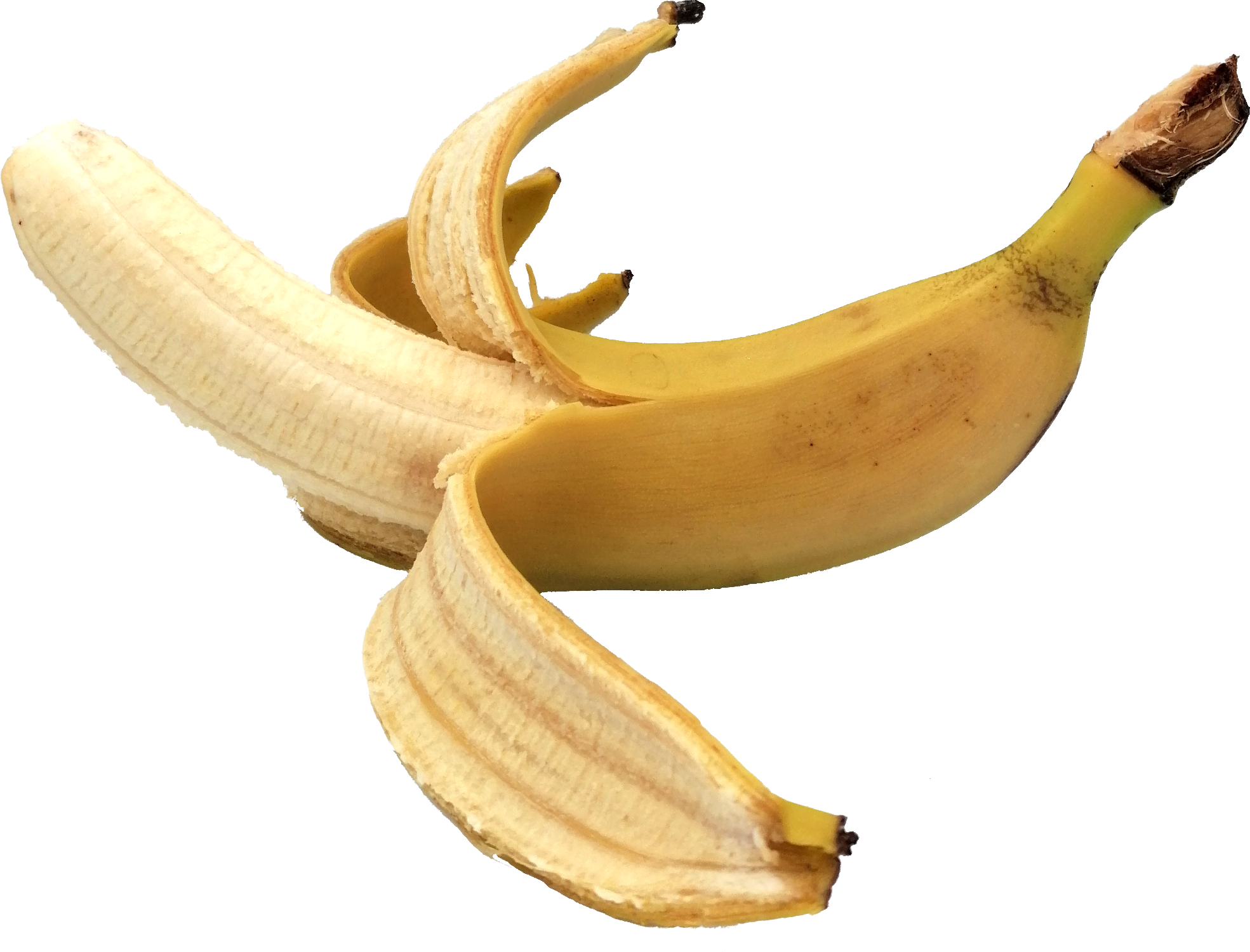 Peeling Yellow Banana Transparent Background