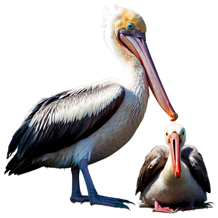 Pelican With Young Ones Png Xby44