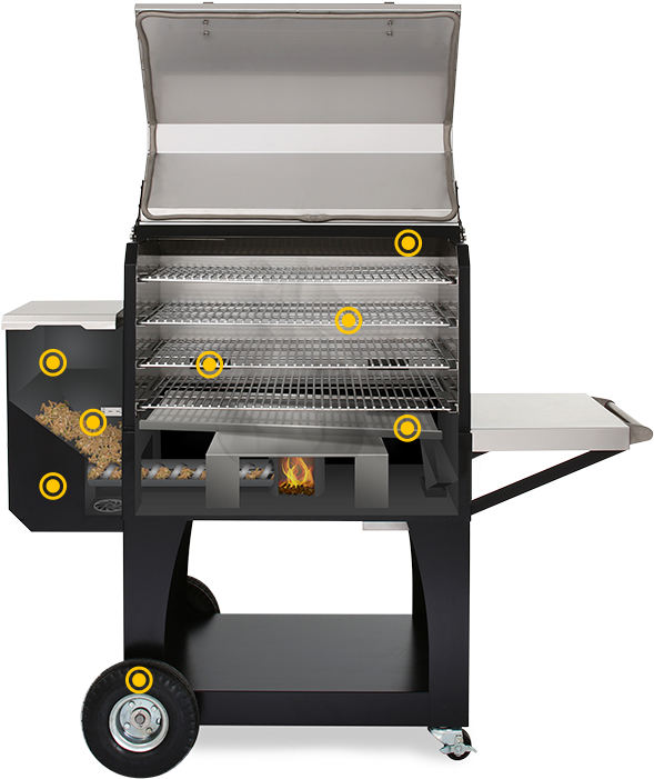 Pellet Smoker Grill Open View