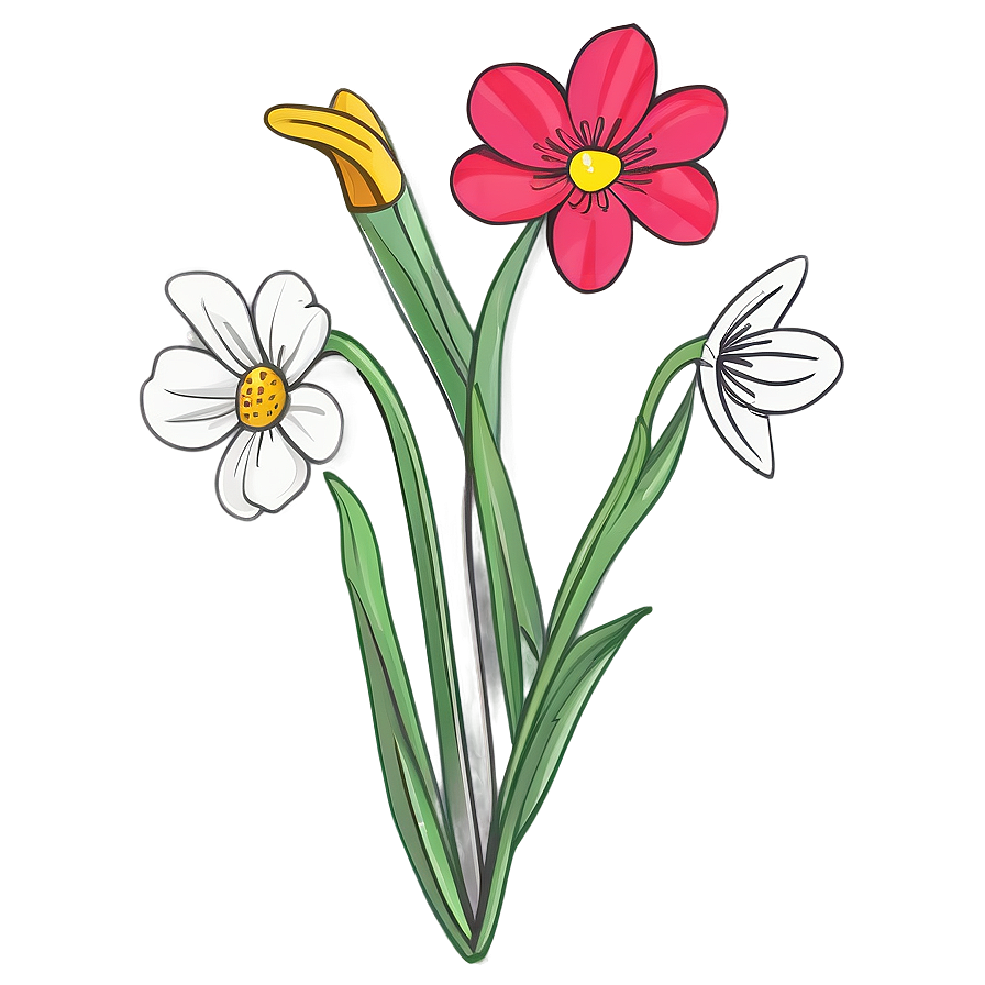 Pencil Sketch Flower Outline Png Hjw