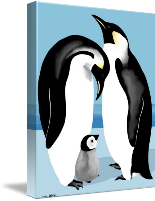 Penguin Family Canvas Art