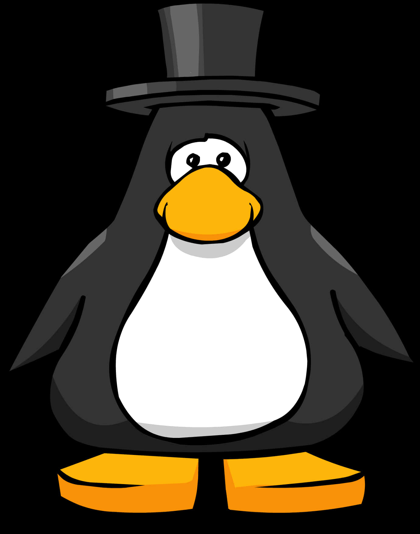 Penguinin Top Hat Cartoon