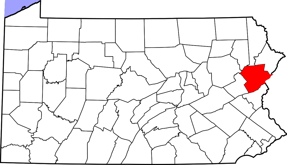 Pennsylvania County Highlighted Map