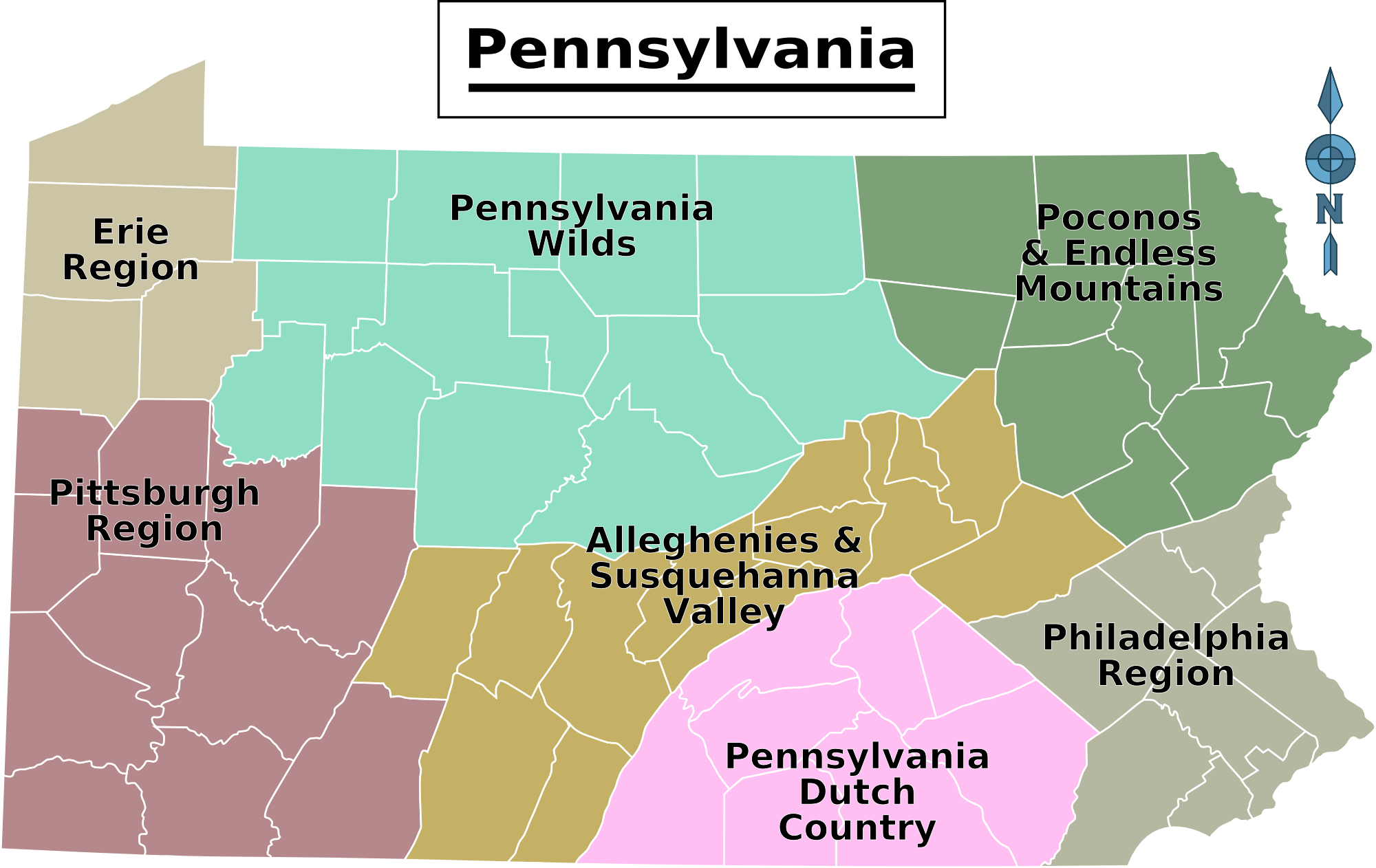 Pennsylvania Regions Map