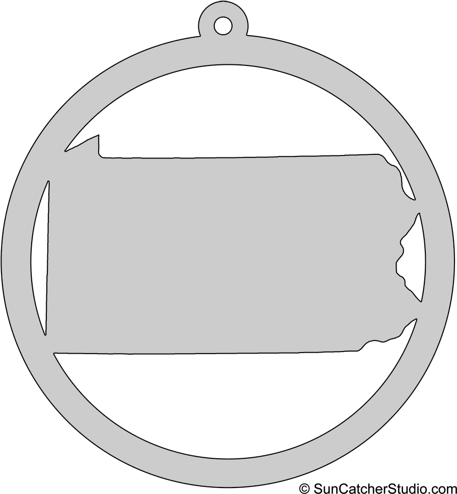Pennsylvania State Outline Ornament