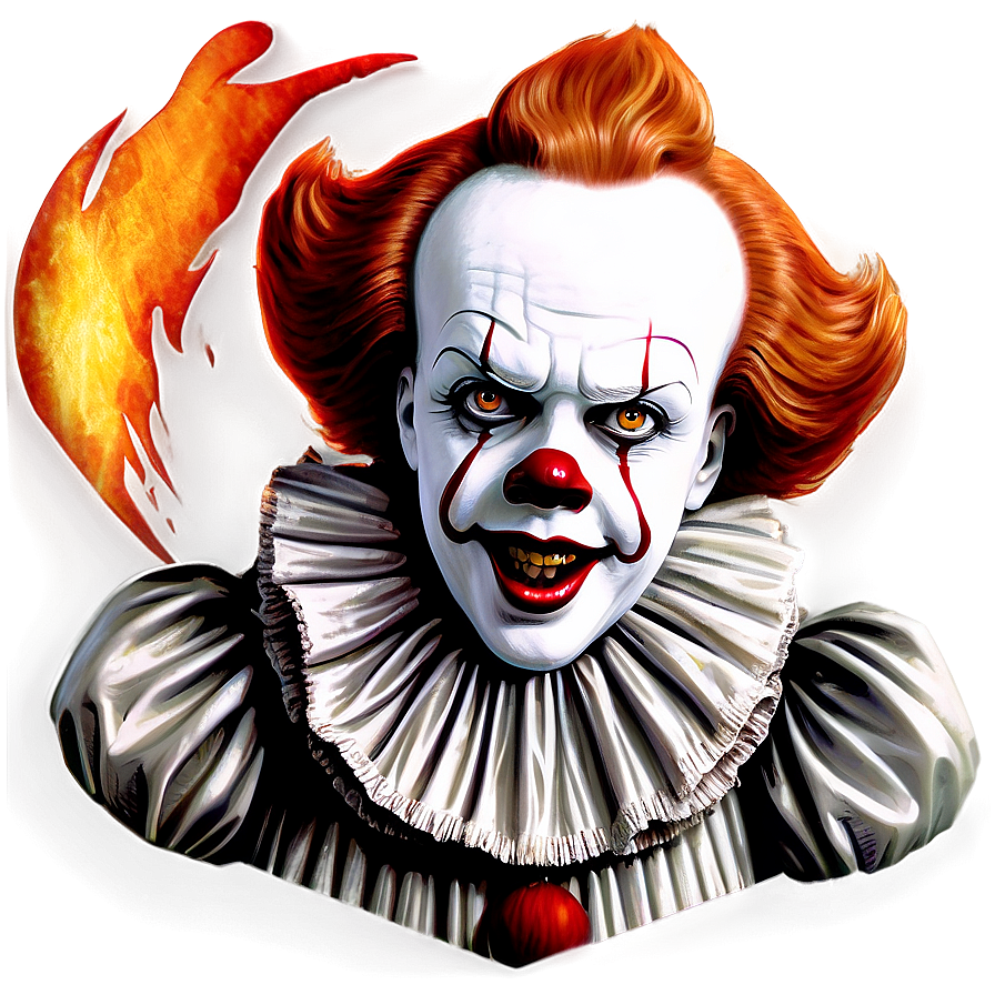 Pennywise With Fire Background Png 05212024