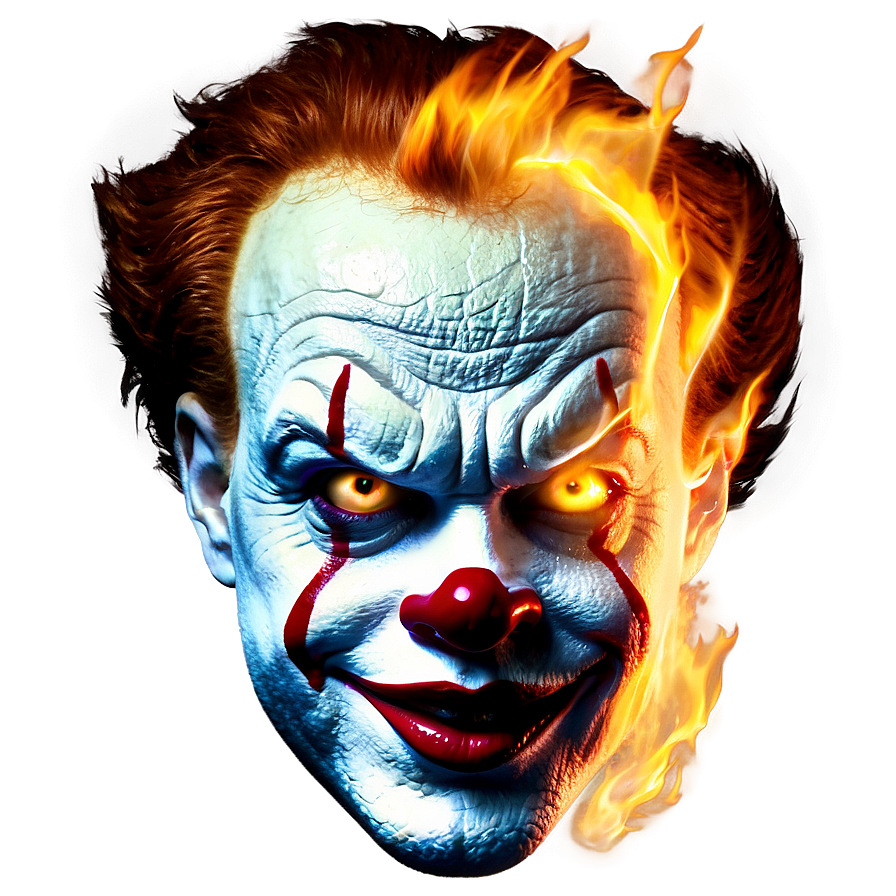 Pennywise With Fire Background Png Sgb