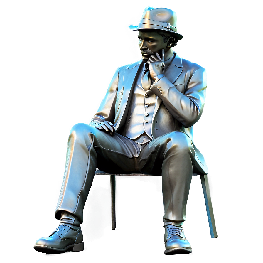 Pensive Gentleman Sculpture Png 06262024