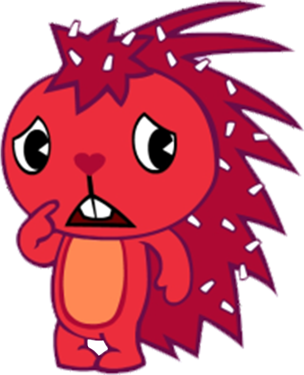 Pensive Red Creature Cartoon