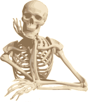 Pensive Skeleton Illustration