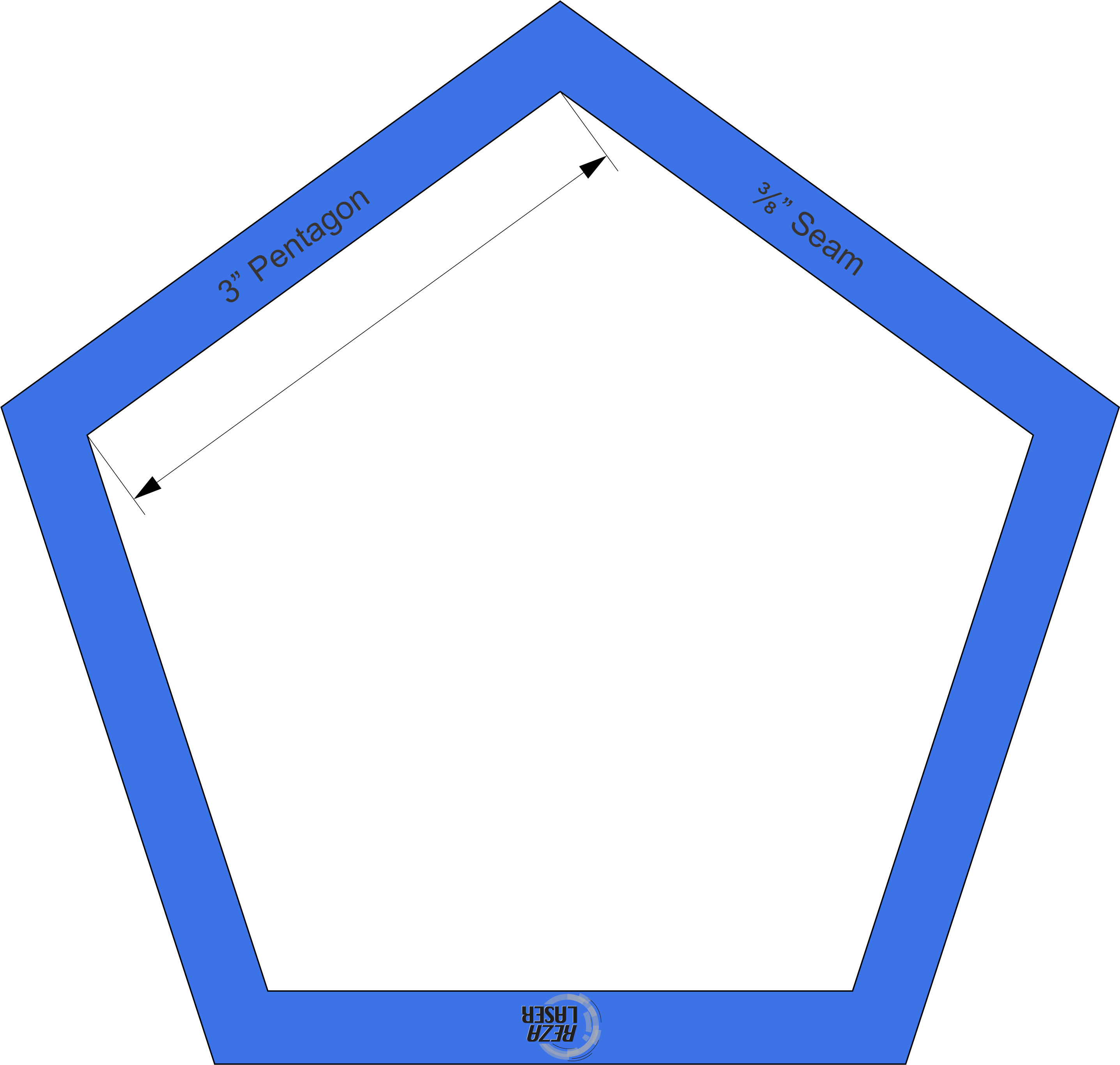 Pentagon Diagramwith Seam Measurements