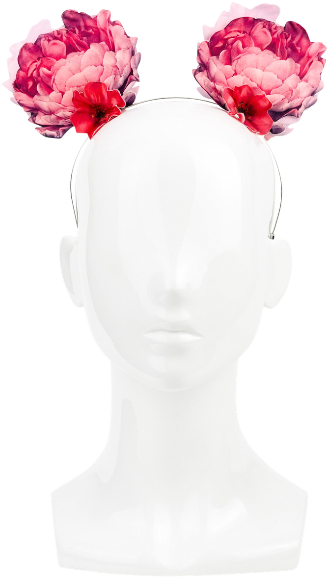 Peony Adorned Headbandon Mannequin