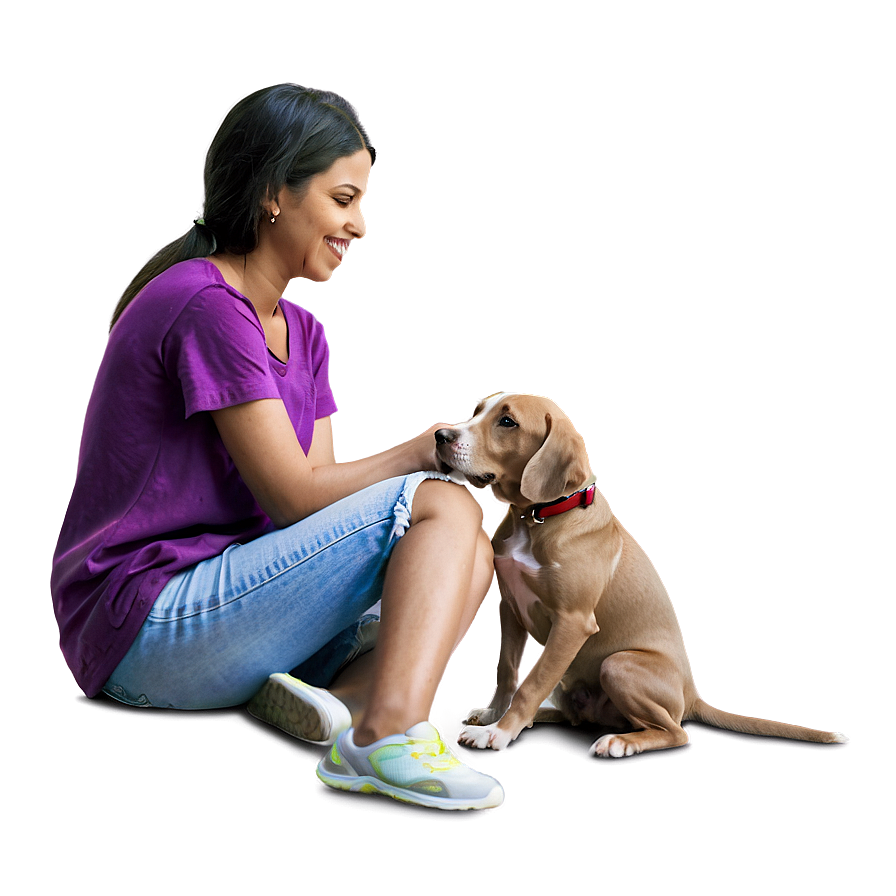 People Sitting With Pets Png 77