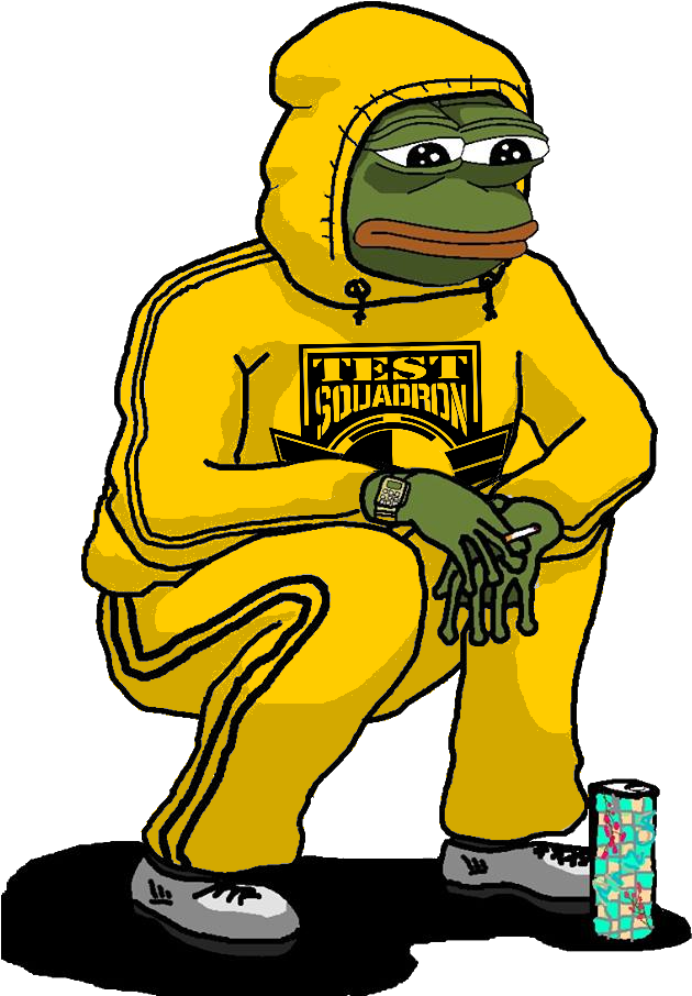 Pepein Yellow Hoodie Squatting