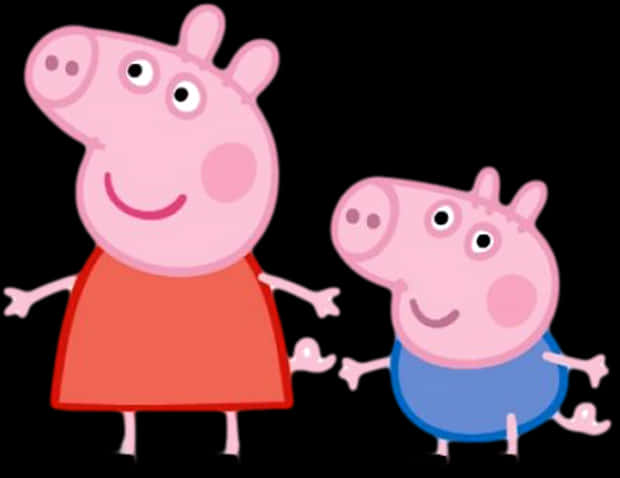 Peppaand George Pig Cartoon Characters