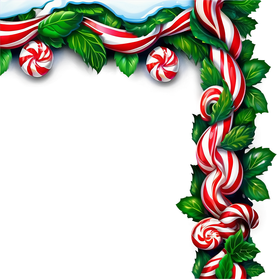 Peppermint Holiday Border Png Pra77