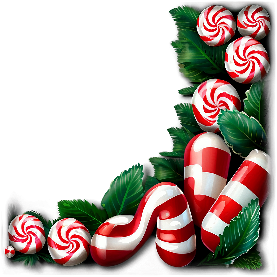 Peppermint Holiday Border Png Tga